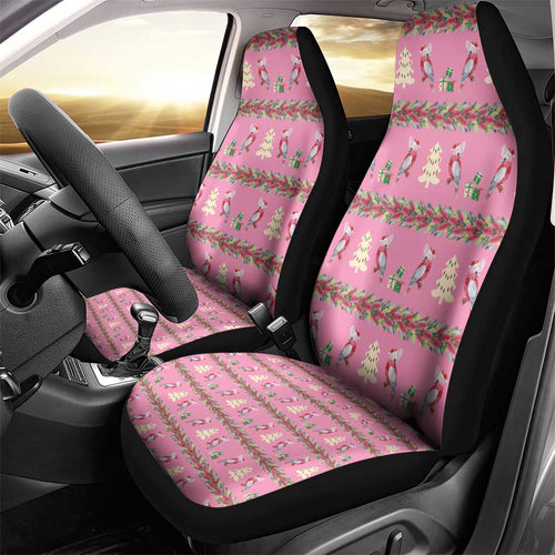 Australia Pink Galah Christmas Car Seat Cover Eolophus Roseicapilla Bottlebrush Seamless - Aussie Hoodie