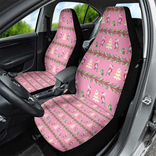 Australia Pink Galah Christmas Car Seat Cover Eolophus Roseicapilla Bottlebrush Seamless - Aussie Hoodie