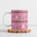 Australia Pink Galah Christmas Ceramic Mug Eolophus Roseicapilla Bottlebrush Seamless - Aussie Hoodie