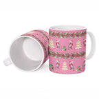Australia Pink Galah Christmas Ceramic Mug Eolophus Roseicapilla Bottlebrush Seamless - Aussie Hoodie