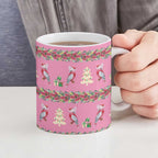 Australia Pink Galah Christmas Ceramic Mug Eolophus Roseicapilla Bottlebrush Seamless - Aussie Hoodie