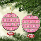Australia Pink Galah Christmas Ceramic Ornament Eolophus Roseicapilla Bottlebrush Seamless - Aussie Hoodie