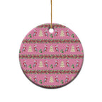 Australia Pink Galah Christmas Ceramic Ornament Eolophus Roseicapilla Bottlebrush Seamless - Aussie Hoodie