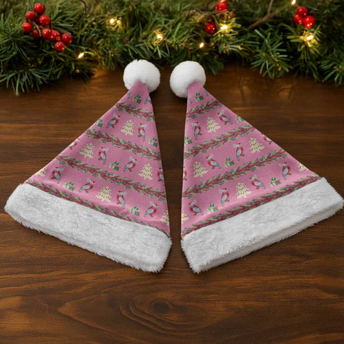 Australia Pink Galah Christmas Santa Hat Eolophus Roseicapilla Bottlebrush Seamless - Aussie Hoodie