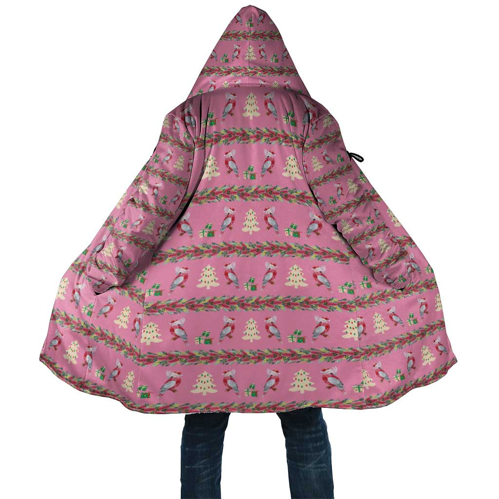 Australia Pink Galah Christmas Cloak Eolophus Roseicapilla Bottlebrush Seamless - Aussie Hoodie