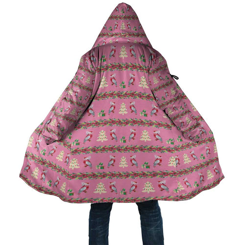 Australia Pink Galah Christmas Cloak Eolophus Roseicapilla Bottlebrush Seamless - Aussie Hoodie