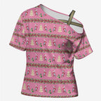 Australia Pink Galah Christmas Cross Shoulder Shirt Eolophus Roseicapilla Bottlebrush Seamless - Aussie Hoodie