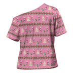 Australia Pink Galah Christmas Cross Shoulder Shirt Eolophus Roseicapilla Bottlebrush Seamless - Aussie Hoodie