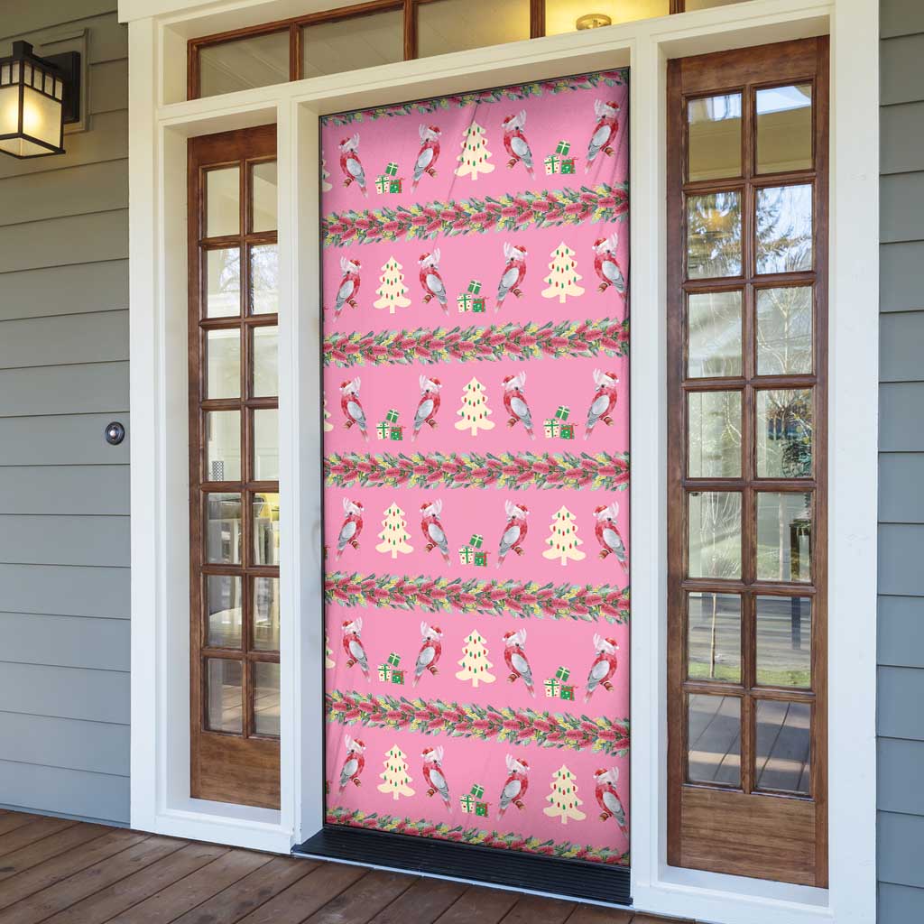 Australia Pink Galah Christmas Door Cover Eolophus Roseicapilla Bottlebrush Seamless - Aussie Hoodie