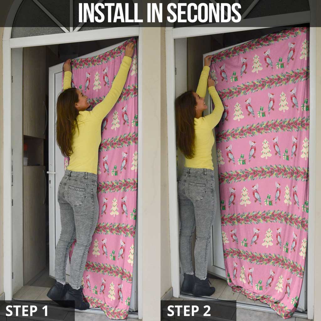 Australia Pink Galah Christmas Door Cover Eolophus Roseicapilla Bottlebrush Seamless - Aussie Hoodie