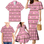 Australia Pink Galah Christmas Family Matching Mermaid Dress and Hawaiian Shirt Eolophus Roseicapilla Bottlebrush Seamless - Aussie Hoodie