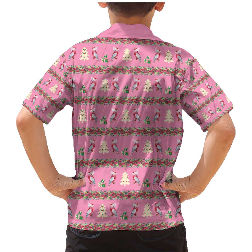 Australia Pink Galah Christmas Family Matching Mermaid Dress and Hawaiian Shirt Eolophus Roseicapilla Bottlebrush Seamless - Aussie Hoodie