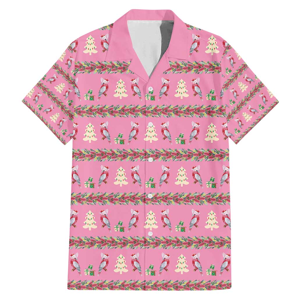 Australia Pink Galah Christmas Family Matching Mermaid Dress and Hawaiian Shirt Eolophus Roseicapilla Bottlebrush Seamless - Aussie Hoodie