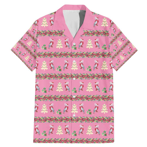 Australia Pink Galah Christmas Family Matching Mermaid Dress and Hawaiian Shirt Eolophus Roseicapilla Bottlebrush Seamless - Aussie Hoodie