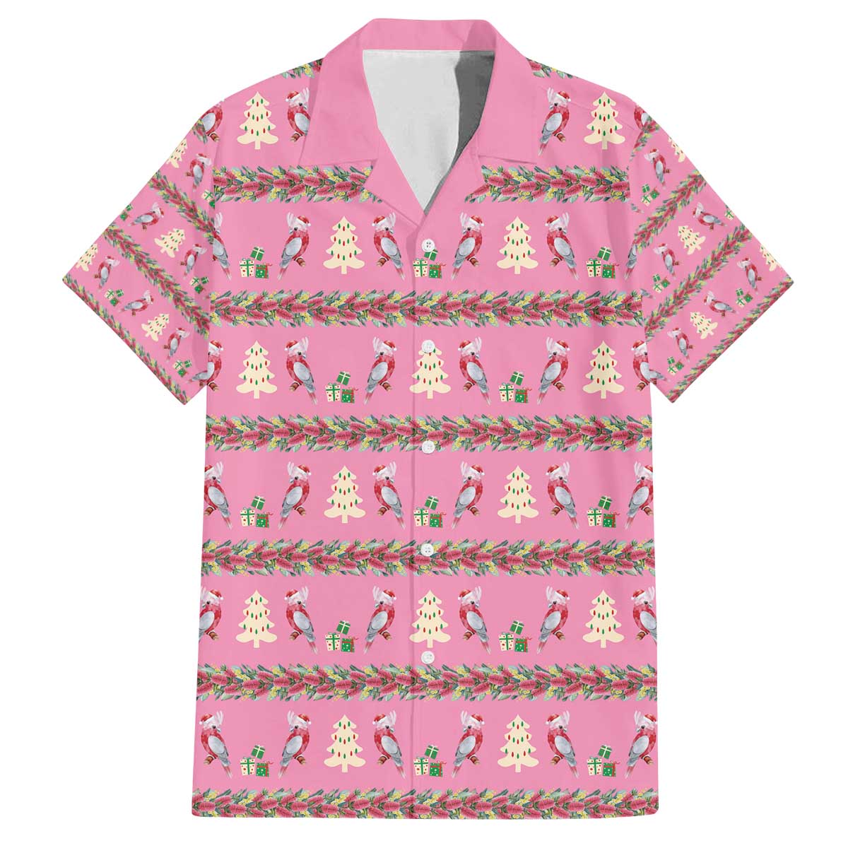 Australia Pink Galah Christmas Family Matching Off The Shoulder Long Sleeve Dress and Hawaiian Shirt Eolophus Roseicapilla Bottlebrush Seamless - Aussie Hoodie