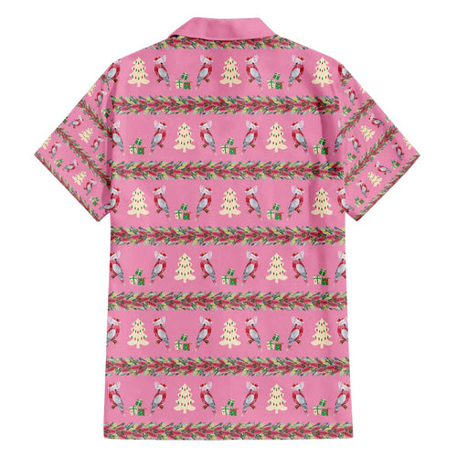 Australia Pink Galah Christmas Family Matching Off The Shoulder Long Sleeve Dress and Hawaiian Shirt Eolophus Roseicapilla Bottlebrush Seamless - Aussie Hoodie