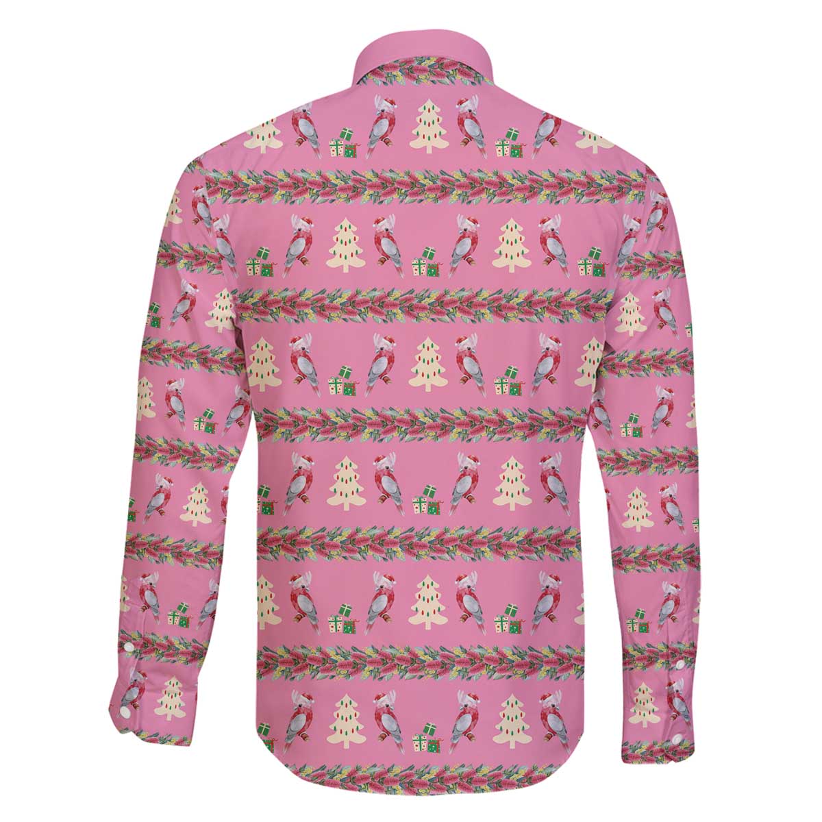 Australia Pink Galah Christmas Family Matching Off The Shoulder Long Sleeve Dress and Hawaiian Shirt Eolophus Roseicapilla Bottlebrush Seamless - Aussie Hoodie