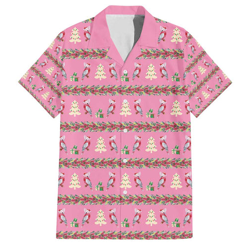 Australia Pink Galah Christmas Family Matching Off Shoulder Short Dress and Hawaiian Shirt Eolophus Roseicapilla Bottlebrush Seamless - Aussie Hoodie