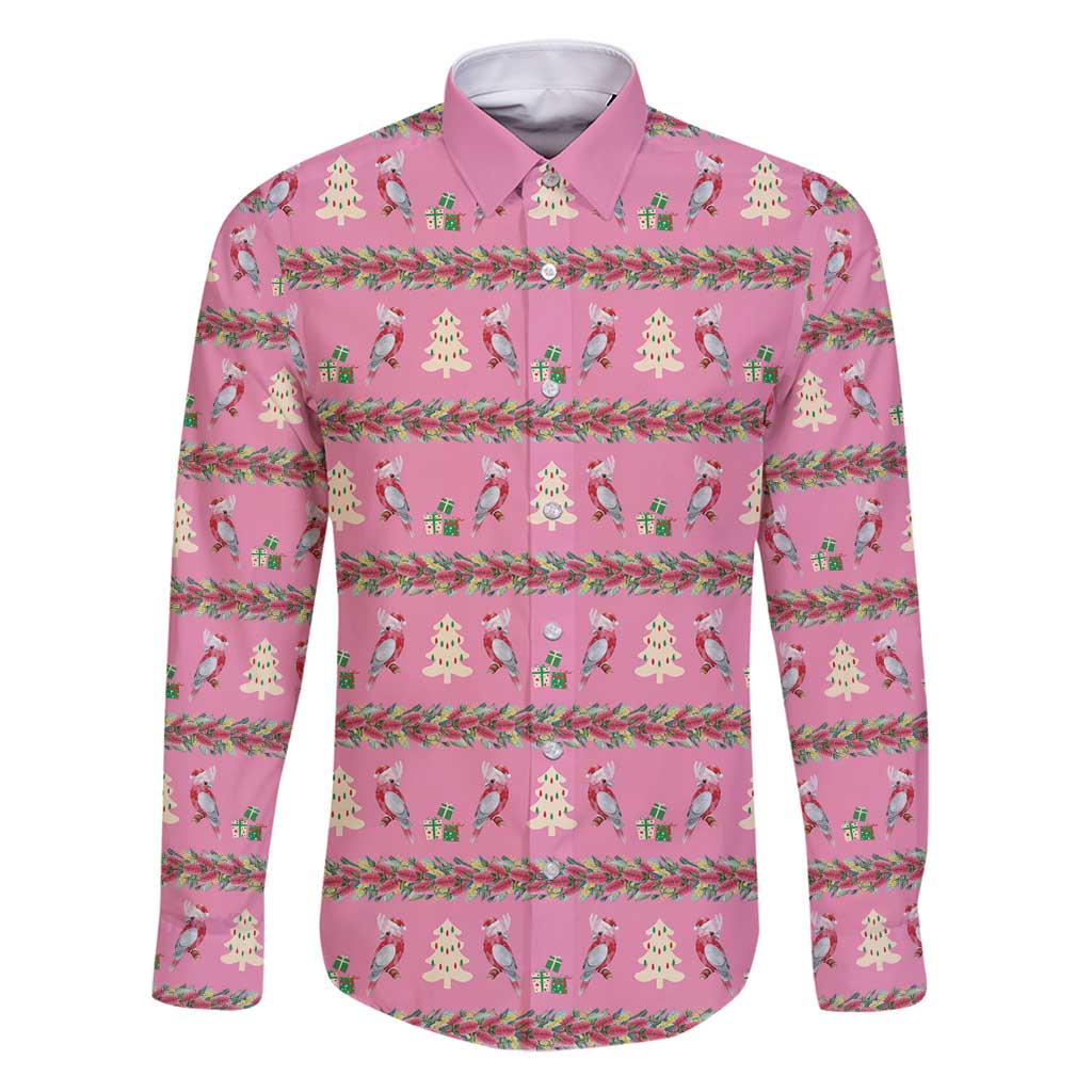 Australia Pink Galah Christmas Family Matching Puletasi and Hawaiian Shirt Eolophus Roseicapilla Bottlebrush Seamless - Aussie Hoodie