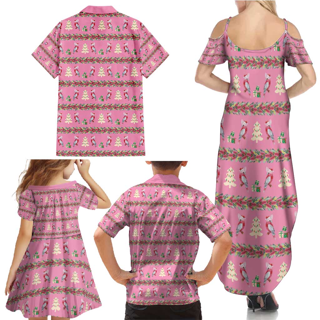 Australia Pink Galah Christmas Family Matching Summer Maxi Dress and Hawaiian Shirt Eolophus Roseicapilla Bottlebrush Seamless - Aussie Hoodie