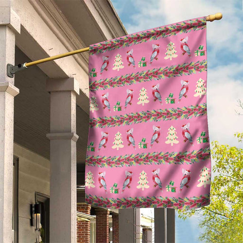 Australia Pink Galah Christmas Garden Flag Eolophus Roseicapilla Bottlebrush Seamless - Aussie Hoodie