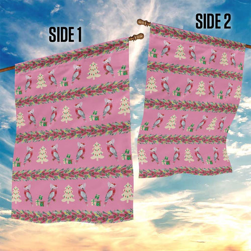 Australia Pink Galah Christmas Garden Flag Eolophus Roseicapilla Bottlebrush Seamless - Aussie Hoodie