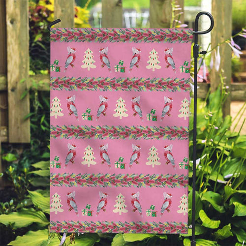 Australia Pink Galah Christmas Garden Flag Eolophus Roseicapilla Bottlebrush Seamless - Aussie Hoodie