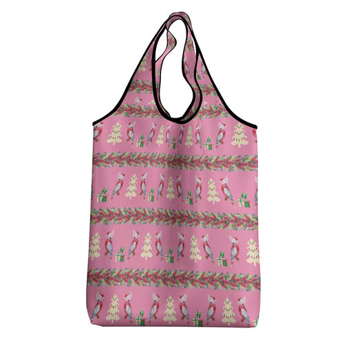 Australia Pink Galah Christmas Grocery Bag Eolophus Roseicapilla Bottlebrush Seamless - Aussie Hoodie