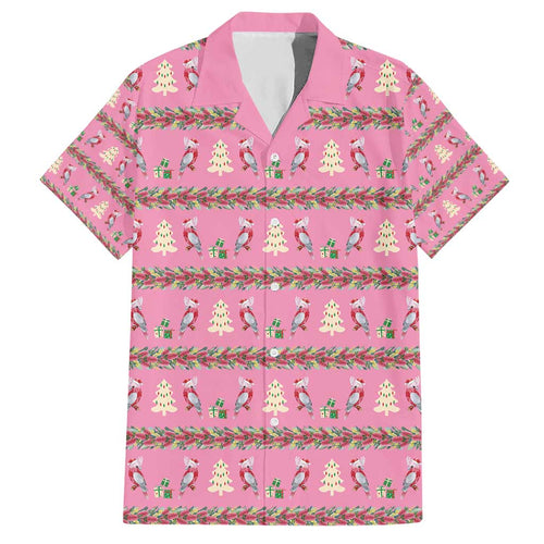 Australia Pink Galah Christmas Hawaiian Shirt Eolophus Roseicapilla Bottlebrush Seamless - Aussie Hoodie