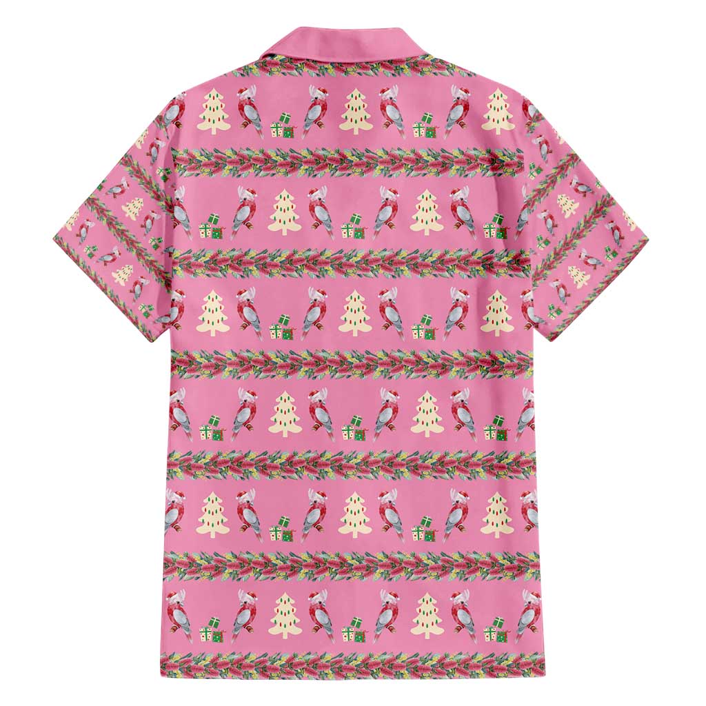 Australia Pink Galah Christmas Hawaiian Shirt Eolophus Roseicapilla Bottlebrush Seamless - Aussie Hoodie