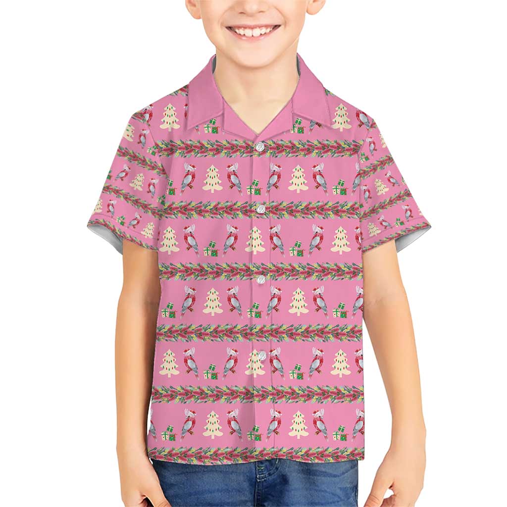 Australia Pink Galah Christmas Hawaiian Shirt Eolophus Roseicapilla Bottlebrush Seamless - Aussie Hoodie