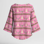 Australia Pink Galah Christmas Kimono Sleeve Blouse Eolophus Roseicapilla Bottlebrush Seamless - Aussie Hoodie
