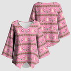 Australia Pink Galah Christmas Kimono Sleeve Blouse Eolophus Roseicapilla Bottlebrush Seamless - Aussie Hoodie