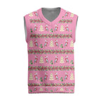 Australia Pink Galah Christmas Knitted V-Neck Vest Eolophus Roseicapilla Bottlebrush Seamless - Aussie Hoodie