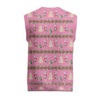 Australia Pink Galah Christmas Knitted V-Neck Vest Eolophus Roseicapilla Bottlebrush Seamless - Aussie Hoodie