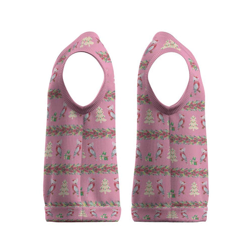 Australia Pink Galah Christmas Knitted V-Neck Vest Eolophus Roseicapilla Bottlebrush Seamless - Aussie Hoodie