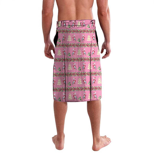 Australia Pink Galah Christmas Lavalava Eolophus Roseicapilla Bottlebrush Seamless - Aussie Hoodie