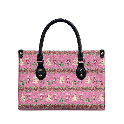 Australia Pink Galah Christmas Leather Bag Eolophus Roseicapilla Bottlebrush Seamless - Aussie Hoodie