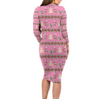 Australia Pink Galah Christmas Long Sleeve Bodycon Dress Eolophus Roseicapilla Bottlebrush Seamless - Aussie Hoodie