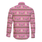 Australia Pink Galah Christmas Long Sleeve Button Shirt Eolophus Roseicapilla Bottlebrush Seamless - Aussie Hoodie
