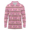 Australia Pink Galah Christmas Long Sleeve Polo Shirt Eolophus Roseicapilla Bottlebrush Seamless - Aussie Hoodie