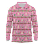 Australia Pink Galah Christmas Long Sleeve Polo Shirt Eolophus Roseicapilla Bottlebrush Seamless - Aussie Hoodie