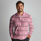 Australia Pink Galah Christmas Long Sleeve Polo Shirt Eolophus Roseicapilla Bottlebrush Seamless - Aussie Hoodie