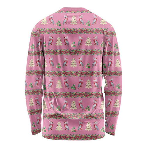 Australia Pink Galah Christmas Long Sleeve Shirt Eolophus Roseicapilla Bottlebrush Seamless - Aussie Hoodie