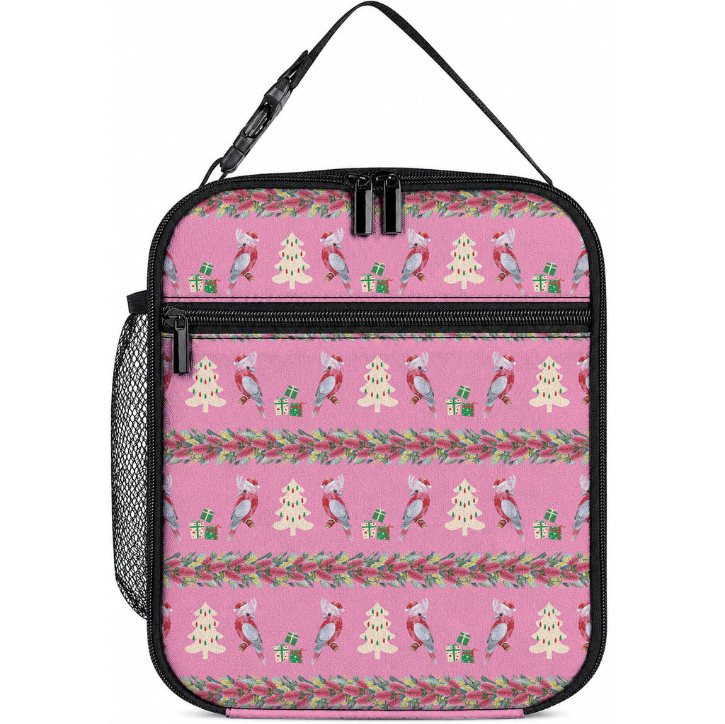 Australia Pink Galah Christmas Lunch Bag Eolophus Roseicapilla Bottlebrush Seamless