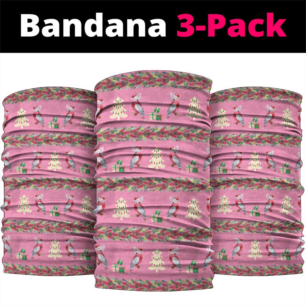Australia Pink Galah Christmas Neck Gaiter Eolophus Roseicapilla Bottlebrush Seamless - Aussie Hoodie