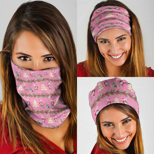 Australia Pink Galah Christmas Neck Gaiter Eolophus Roseicapilla Bottlebrush Seamless - Aussie Hoodie
