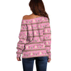 Australia Pink Galah Christmas Off Shoulder Sweater Eolophus Roseicapilla Bottlebrush Seamless - Aussie Hoodie