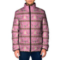 Australia Pink Galah Christmas Padded Jacket Eolophus Roseicapilla Bottlebrush Seamless - Aussie Hoodie