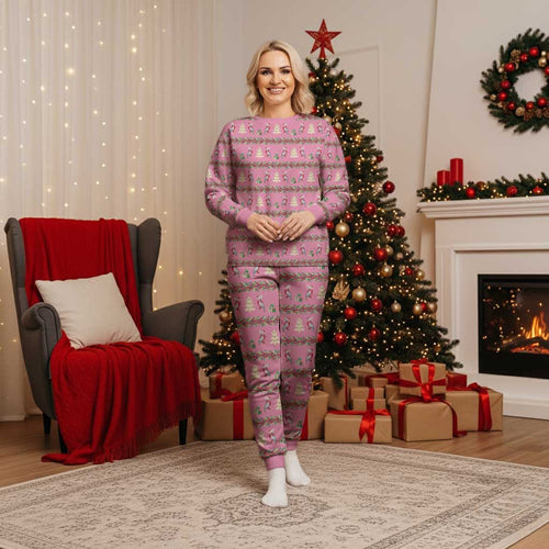 Australia Pink Galah Christmas Pajama Set Eolophus Roseicapilla Bottlebrush Seamless - Aussie Hoodie